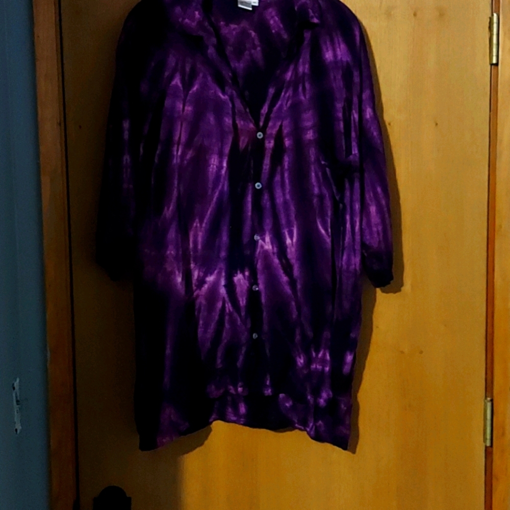 Purple tie dye blouse